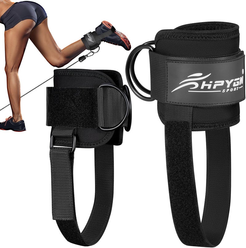 HPYGN Ankle Strap for Cable Machine, Padded Ankle Straps for Cable Machine Kickbacks, Glute Workouts, Leg Extensions, Curls, Booty Hip Abductors Exercise, Adjustable Comfort Ankle Cuff for Gym - Image 1
